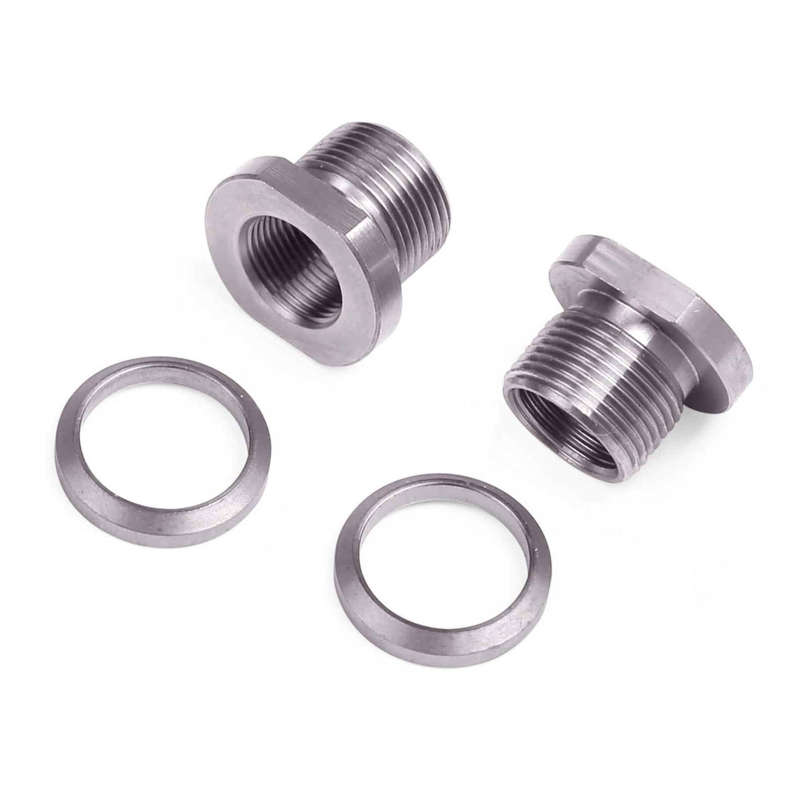 2 PCS Thread Protector 1/2 x 28 ID to 5/8 x 24 OD Stainless Steel Adapter