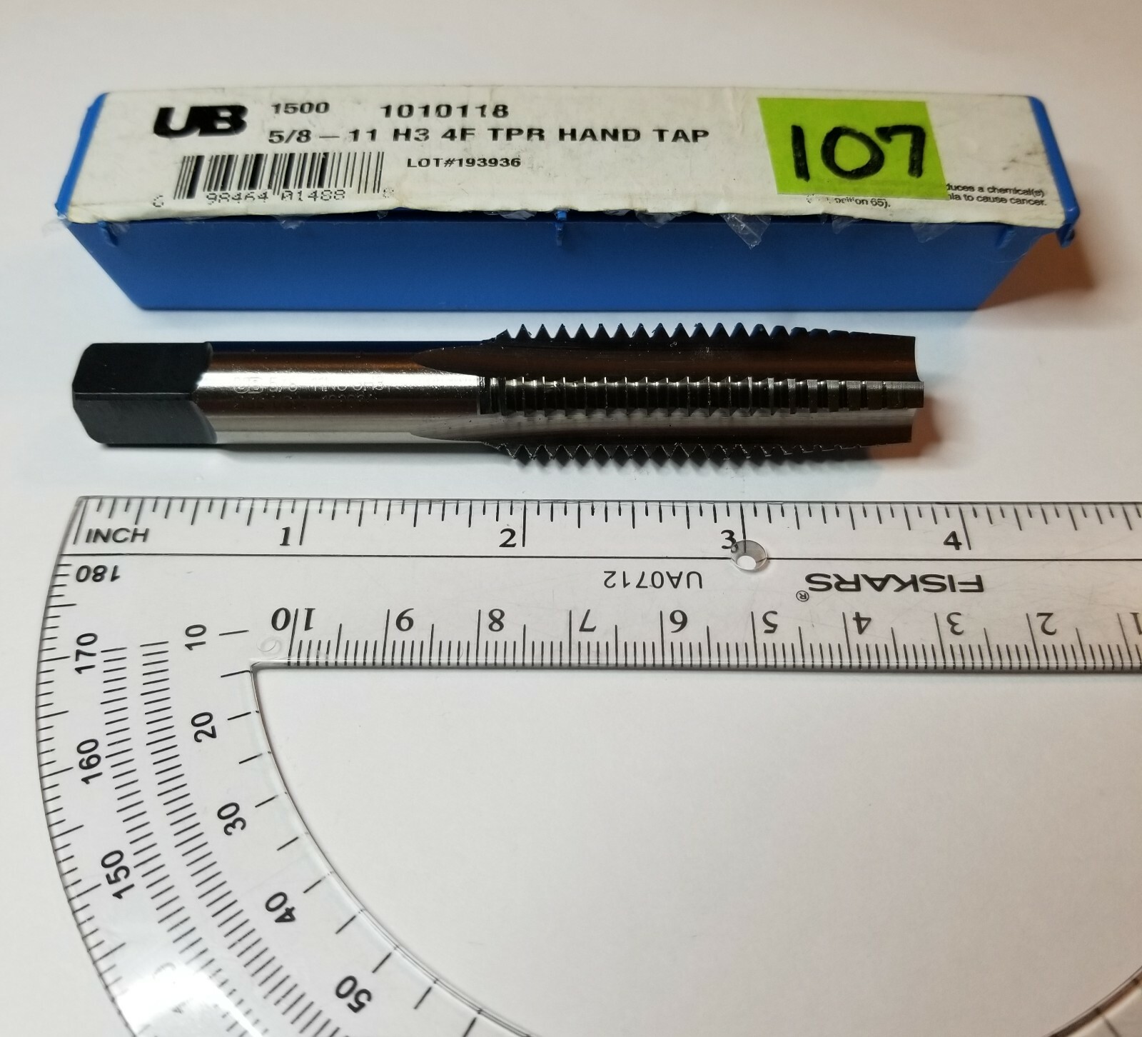 Union Butterfield. 5/8″ 11 H3 4F TPR hand tap. 1010118