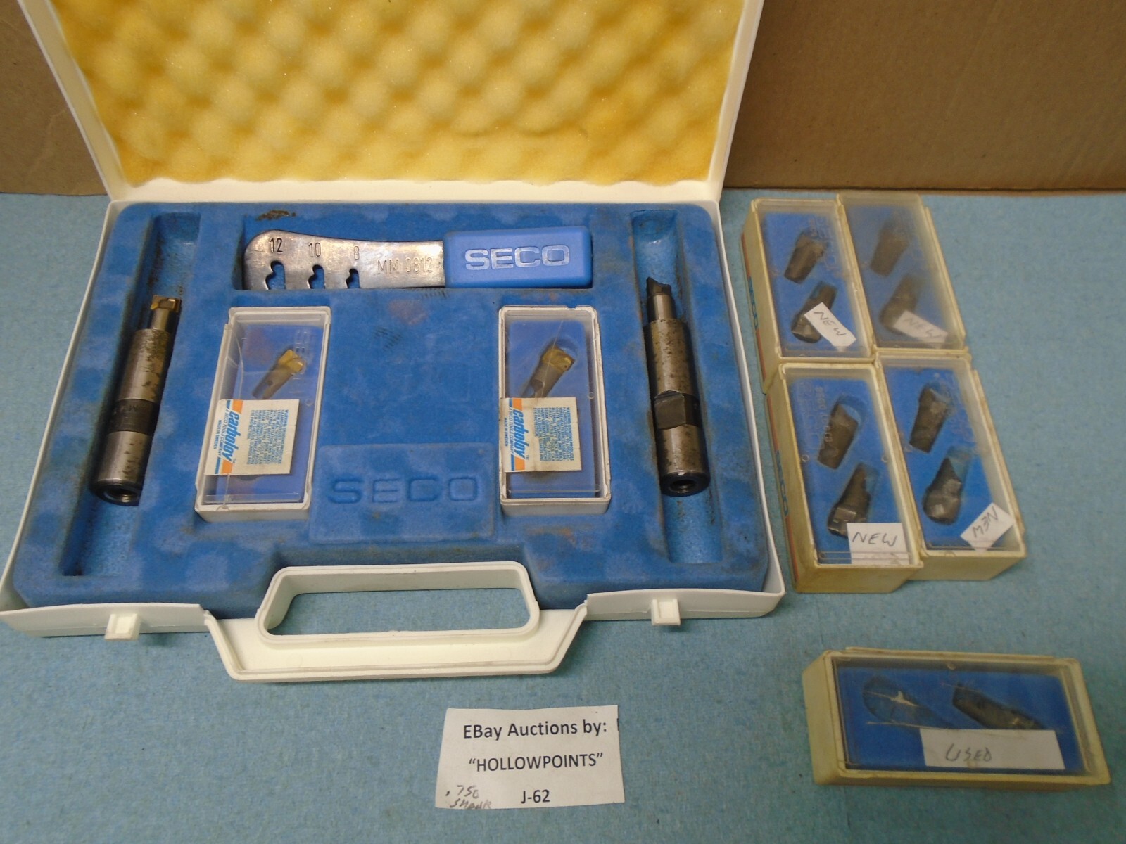 Seco 2 Piece 3/4″ Round Boring Bar Set Kit 10mm 12mm with NOS Inserts J62