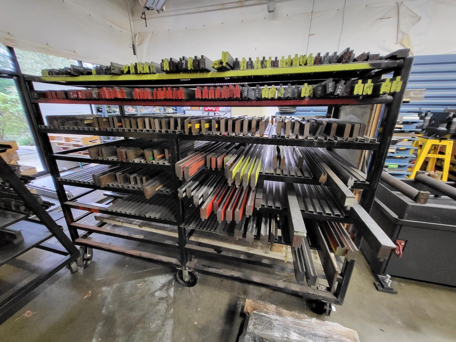 Heavy Duty Press Brake Tooling Rack and TONS of Offset Punches Dies and more!!!!
