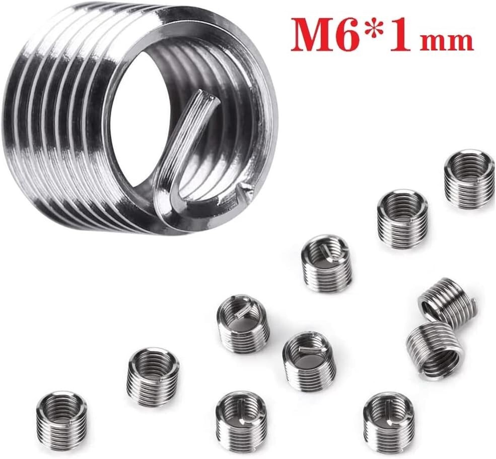 30Pcs M6 X 1.0mm Metric Thread Repair Insert Kit Helicoil Car Pro Coil Tool