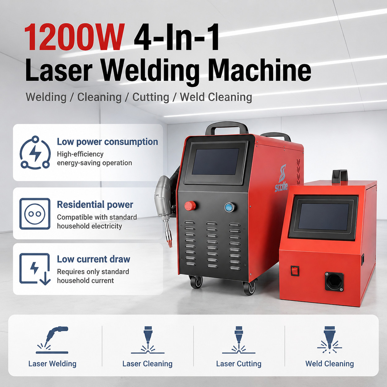 1200W Air Cooling Laser Welding Machine Laser Cleaning Cutting Machine 4-In-1 US