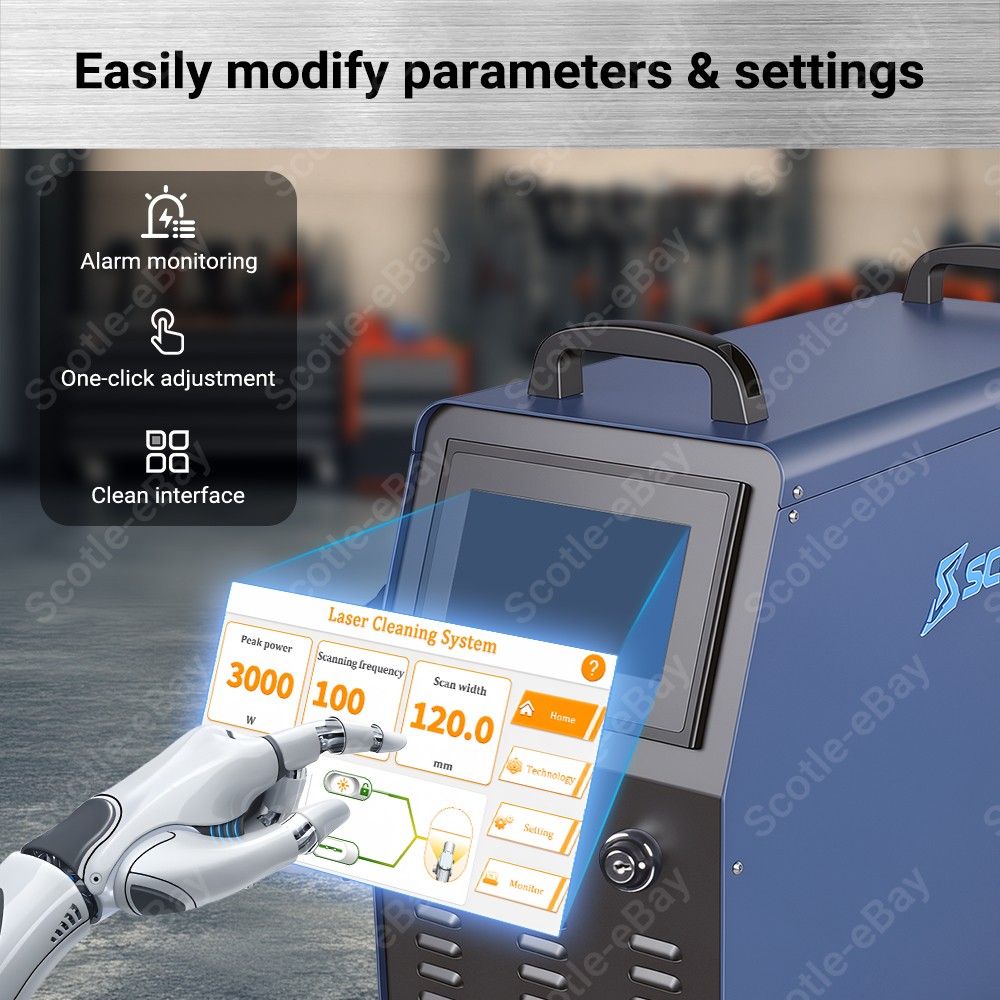 Portable Air Cooled 2000W Fiber Laser Cleaning Machine Rust Paint Oil Removal AU
