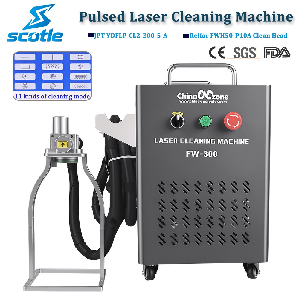 JPT 200W Pulsed Laser Cleaning Machine For Wood Furniture Cleaning Paint Removal