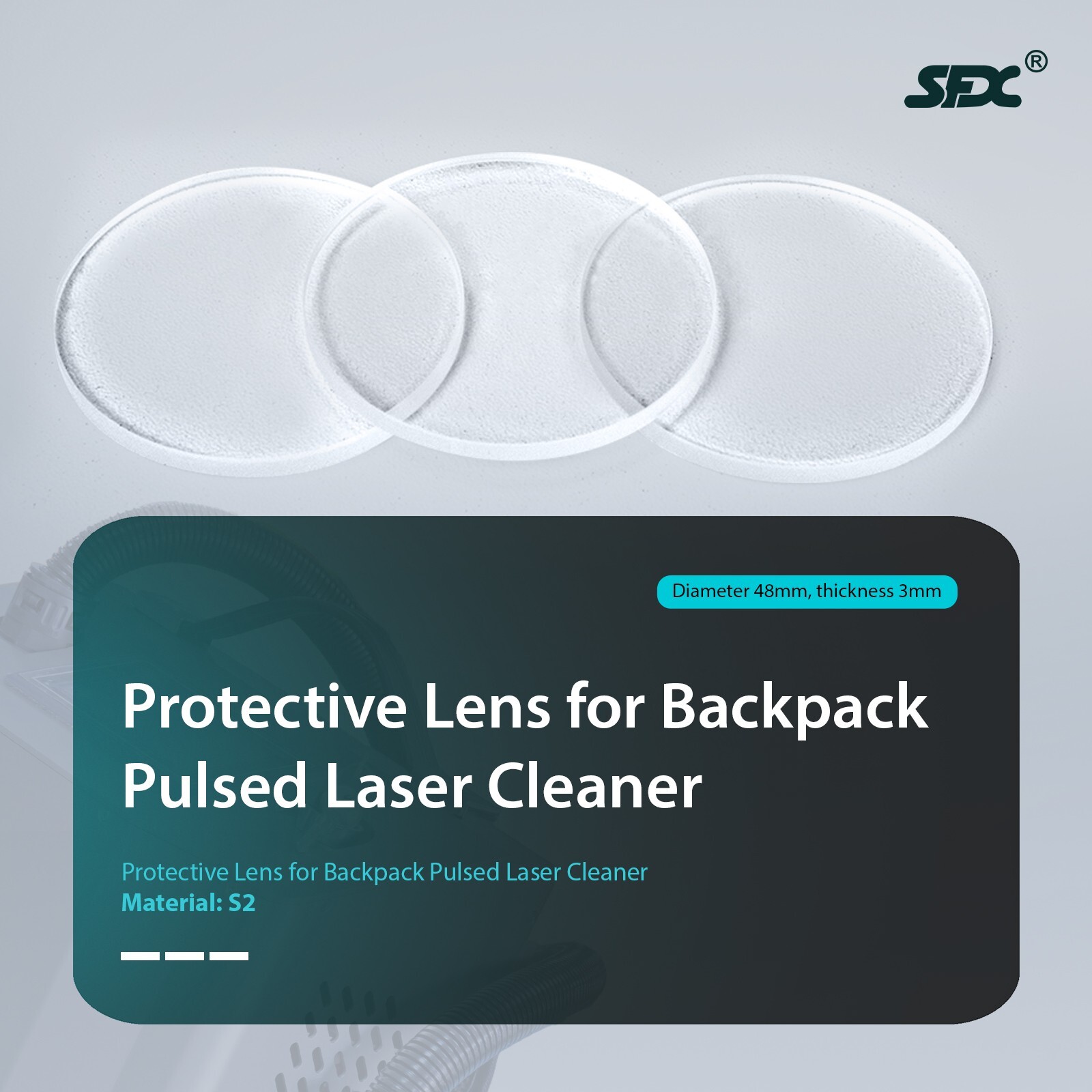5pcs Protective Lens for SFX 100W Backpack Pulse Laser Rust Cleaner Diameter 48