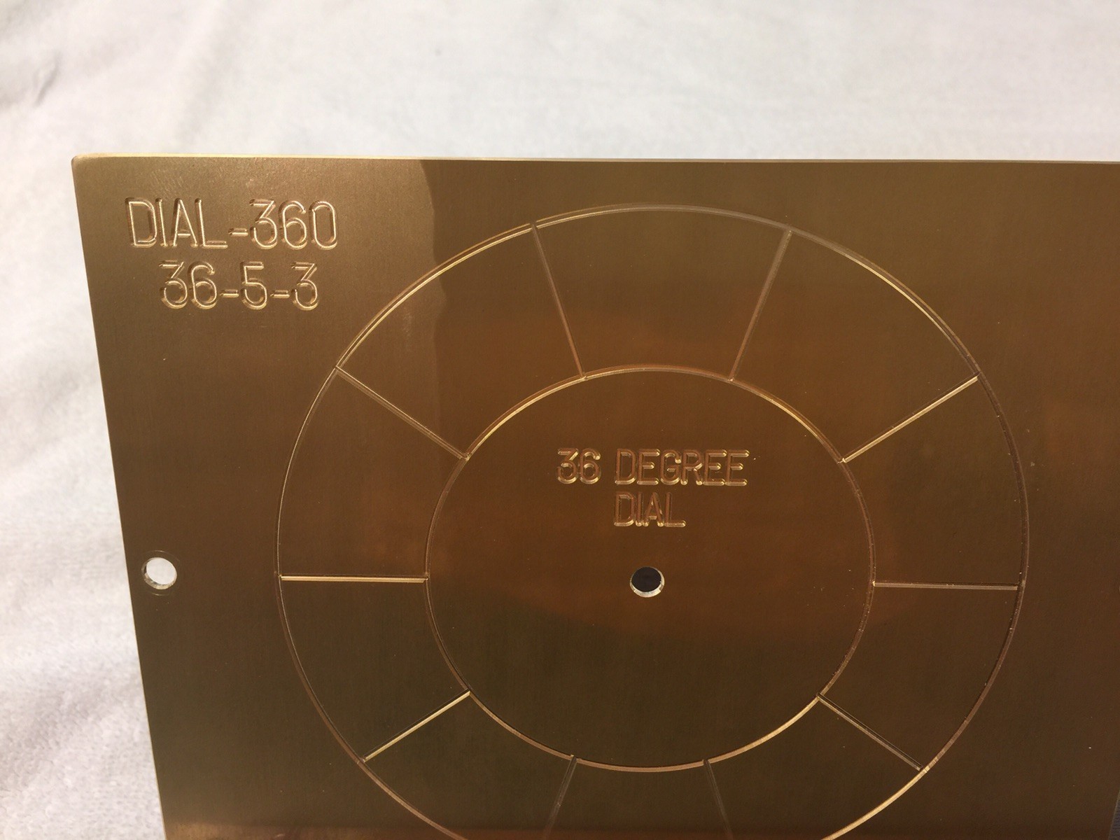 SOLID BRASS 36 DEGREE INSTRUMENT DIAL FOR 10 POSITION ROTARY SWITCH BACK PLATES