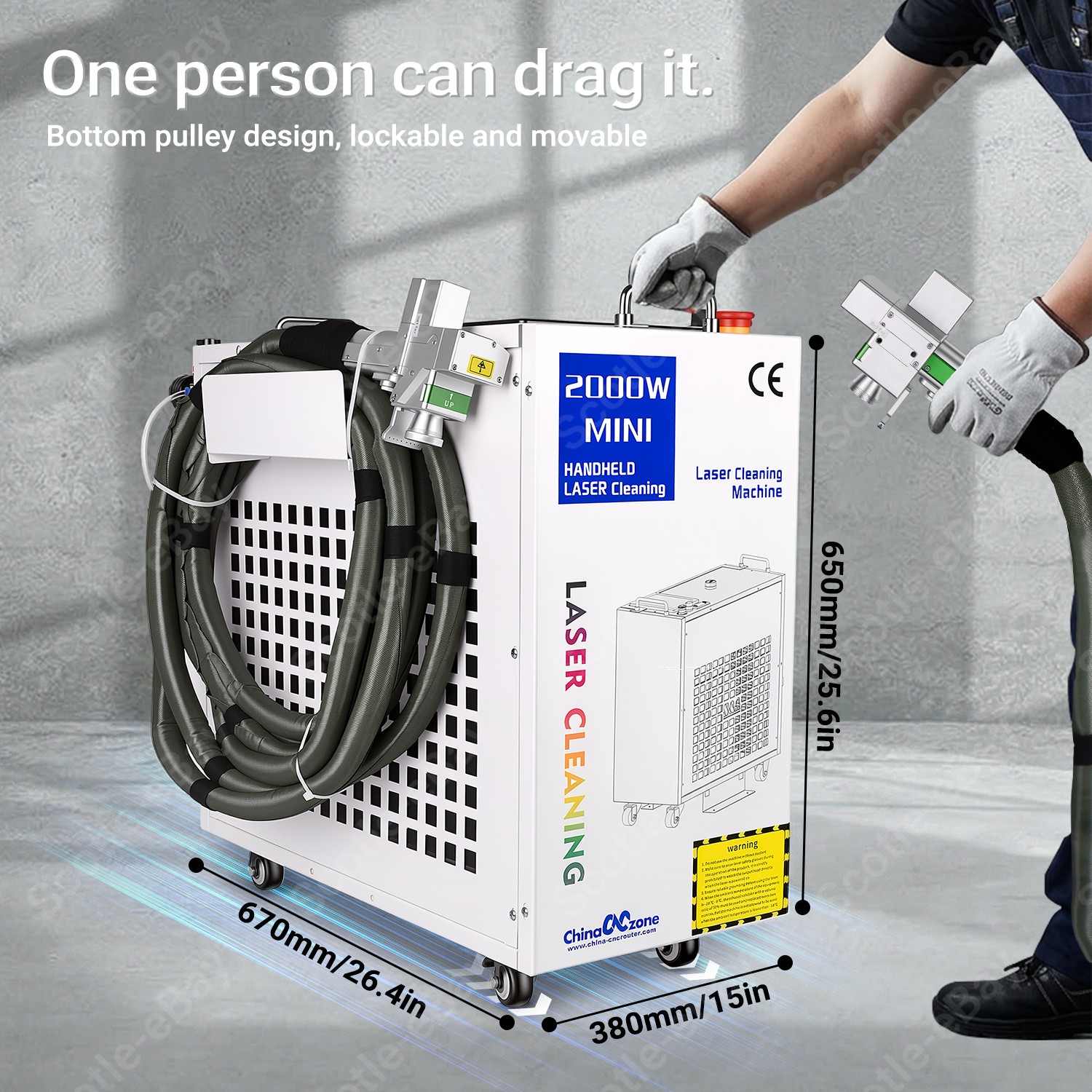 AU 2000W Fiber Laser Cleaning Machine Car Metal Oil Rust Paint Remover Cleaner
