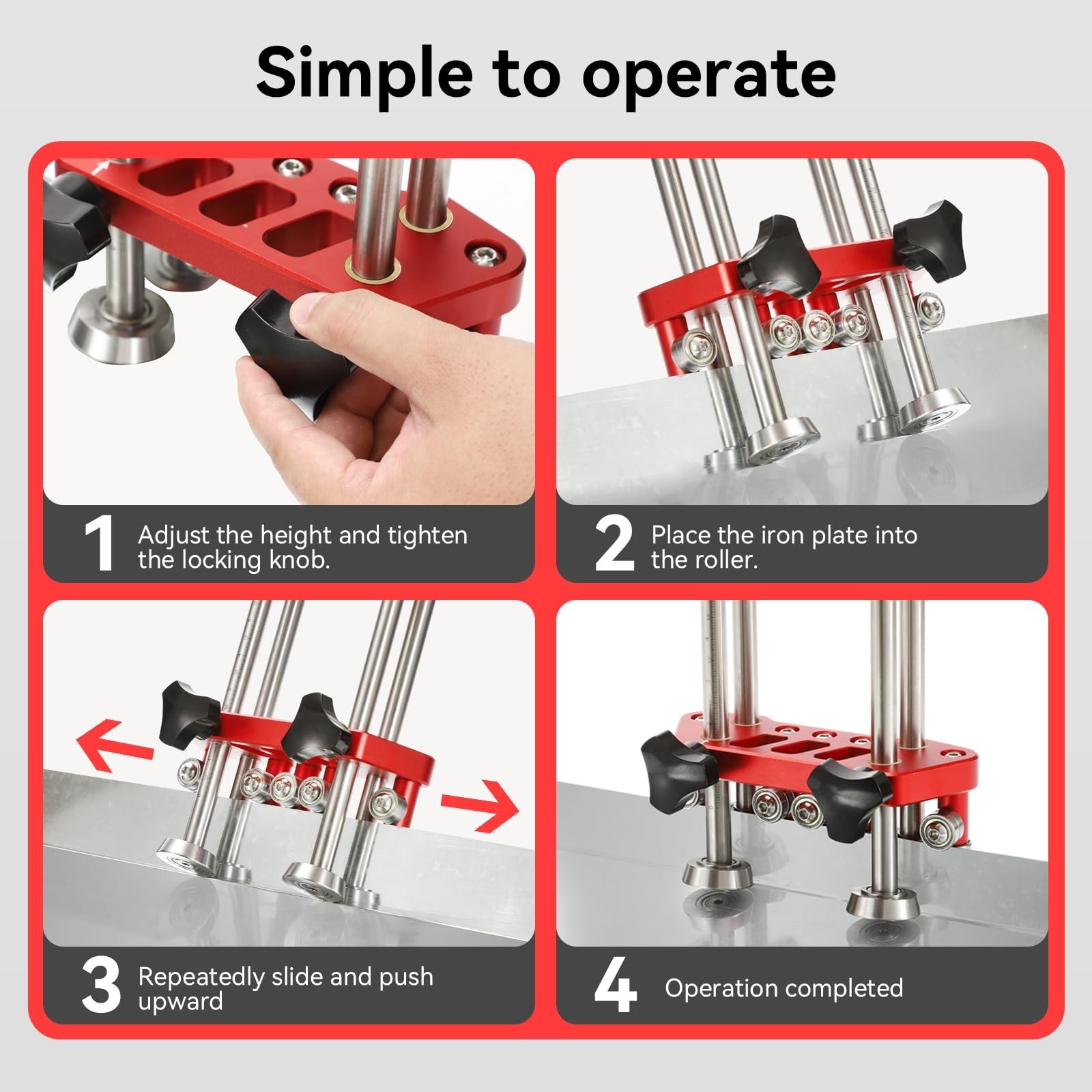 2 Station Sheet Metal Roller Bender Tool – 0-100° Bending Range, Portable Fabric