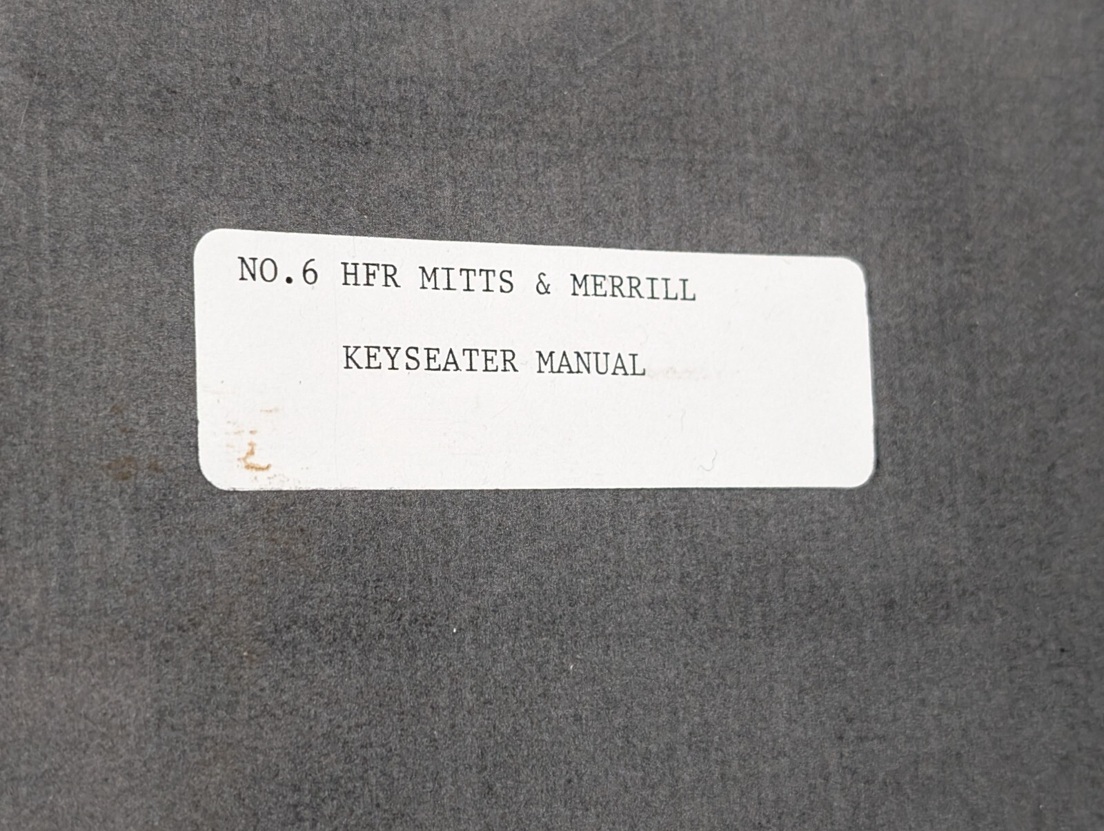 Lot of 2: Mitts & Merrill, Inc. 6-H.F.R. Hydraulic Keyseater Reference Manuals