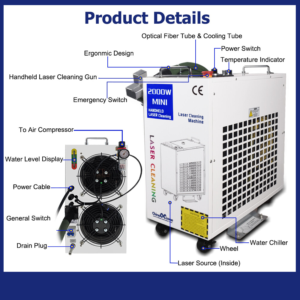 BWT 1500W Fiber Laser Cleaning Machine for Rust/Oil/Paint Removal 20m²/h US Ship