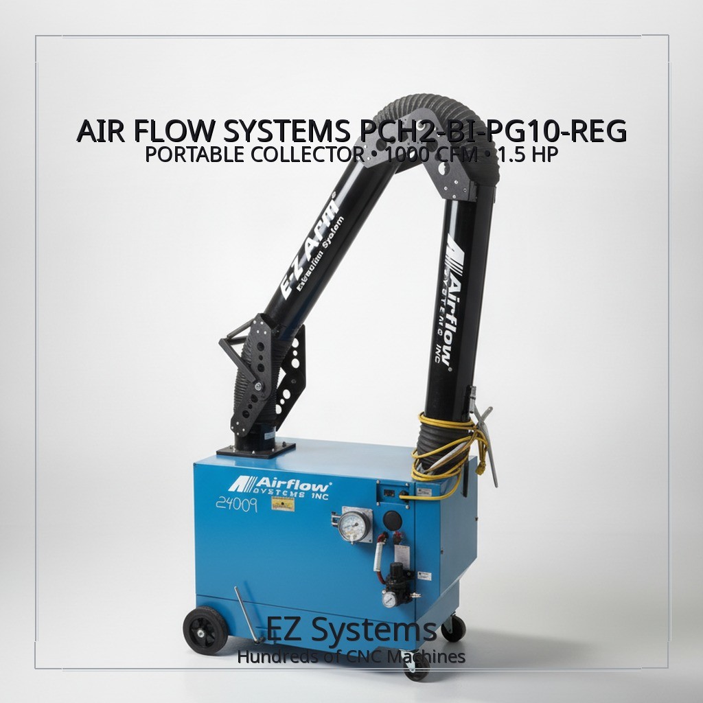AIR FLOW SYSTEMS PCH2-BI-PG10-REG PORTABLE COLLECTOR 1000 CFM 1.5 HP