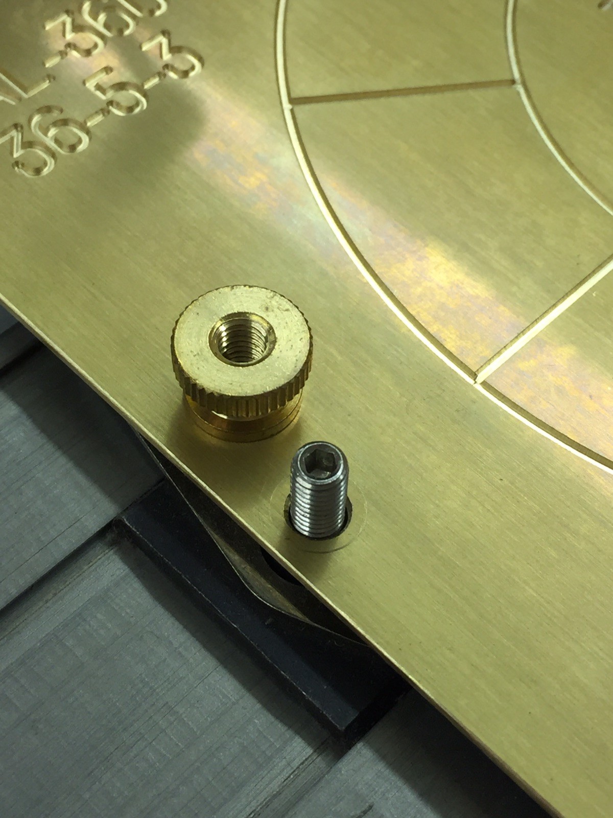 SOLID BRASS 36 DEGREE INSTRUMENT DIAL FOR 10 POSITION ROTARY SWITCH BACK PLATES