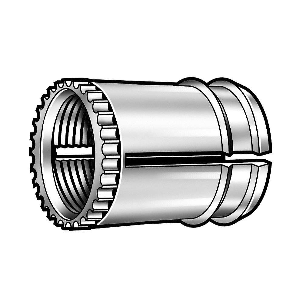 E-Z LOK 270-332-BR Finsert,Brass,#10-32,Flush,PK50 4ZU48