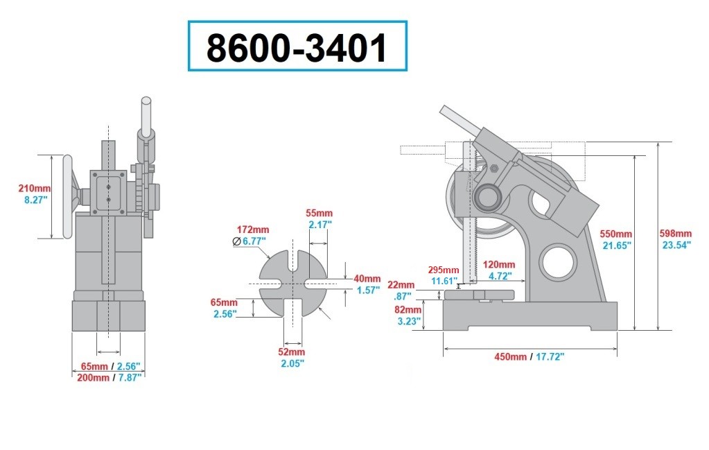 3 TON RATCHET TYPE ARBOR PRESS (8600-3401)