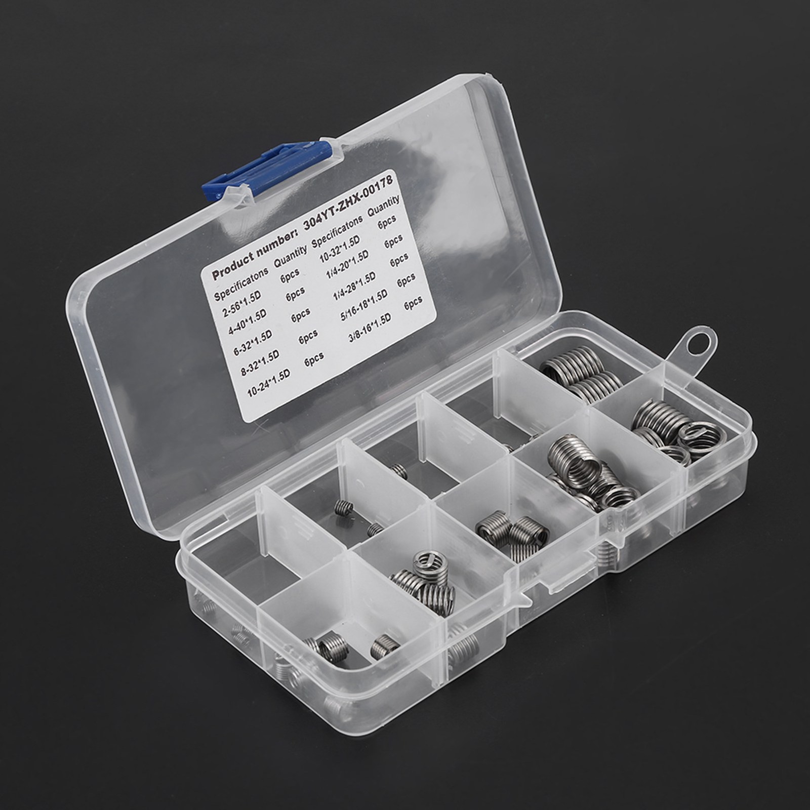 60pcs 304 Stainless Steel Wire Screw Sleeve Thread Repair Insert Assortment Kit