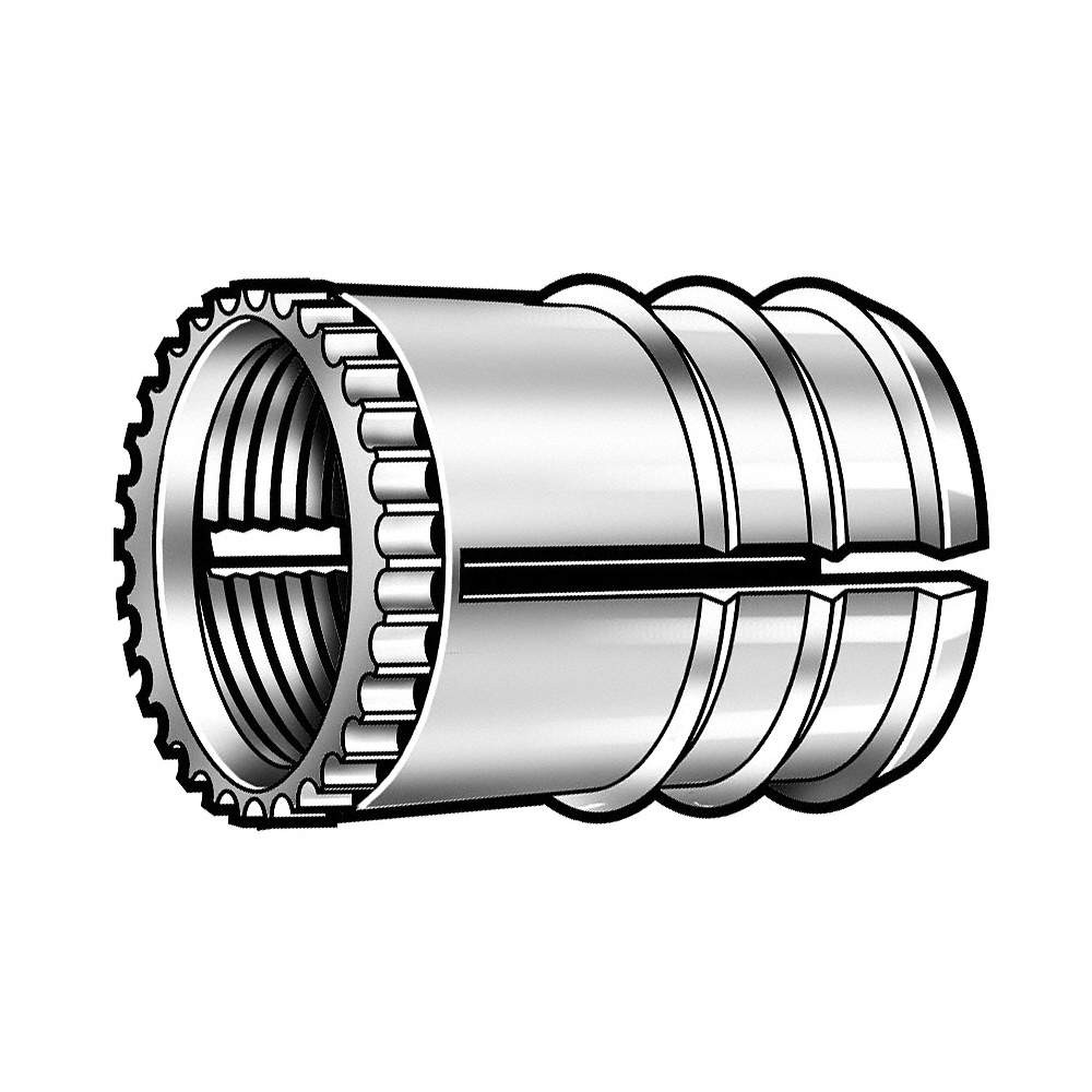 E-Z LOK 370-332-BR Finsert,Brass,#10-32,Flush,PK50 4ZU51