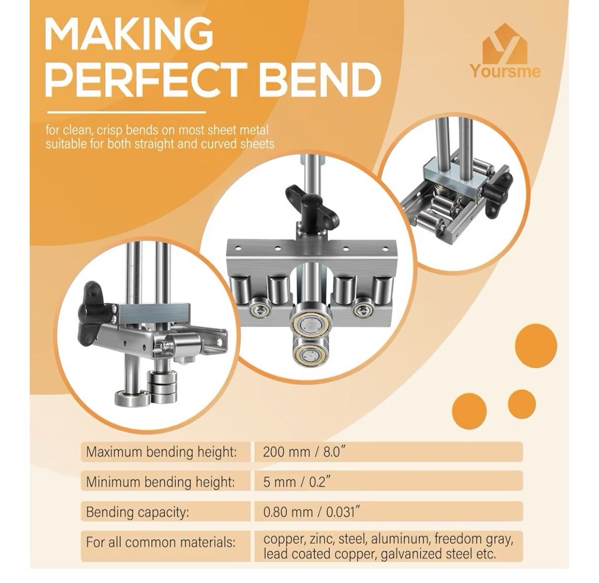 2204 Uni Bender Metal Bending Tool Adjustable Bend Height From 3/8″ to 8″ 0-90°