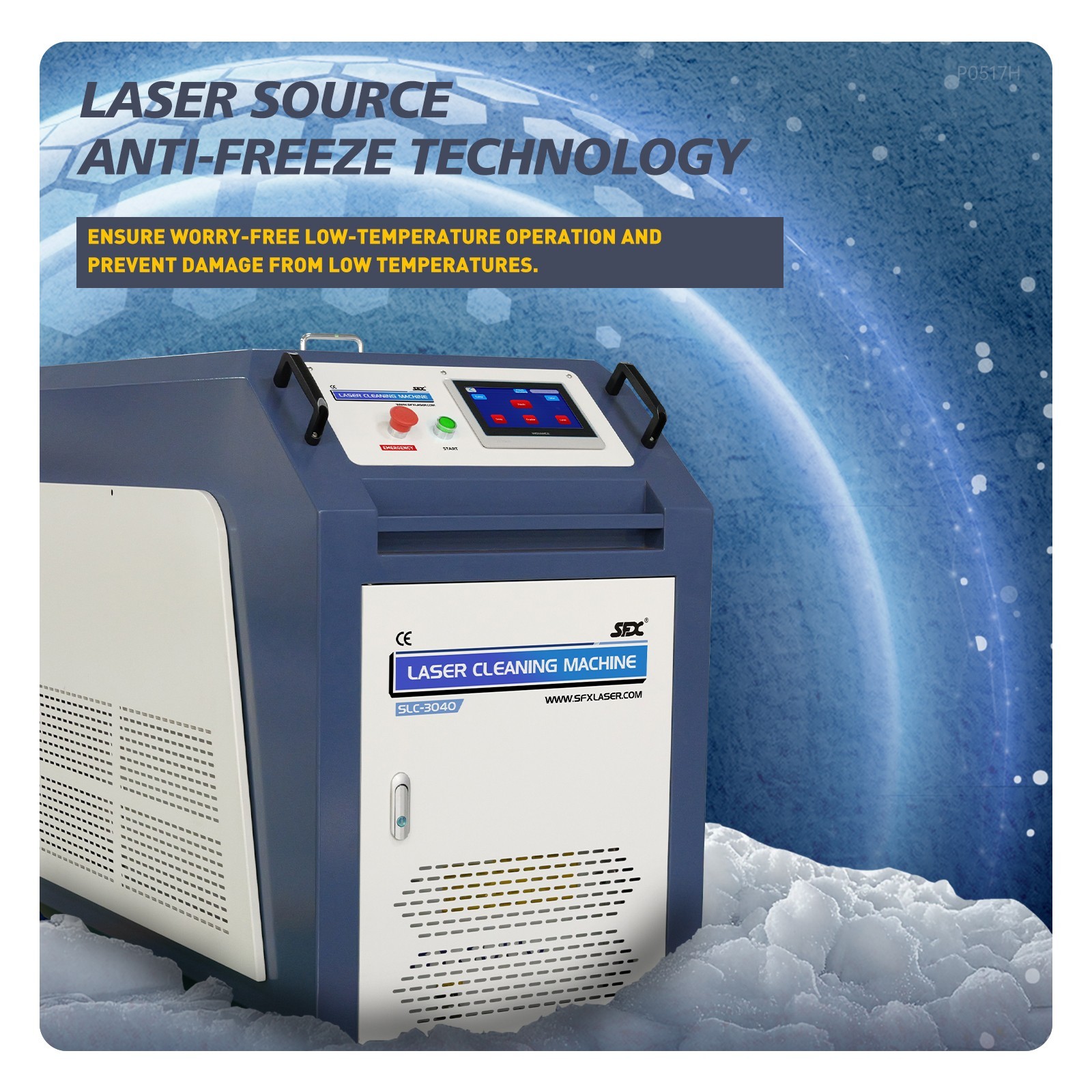 Powerful 3000W SLC Laser Cleaning Machine Rust/Paint/Stains/Oil Remover 380V 3ph