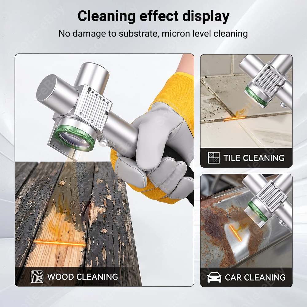200W 5MJ JPT Pulsed Laser Cleaning Machine Rust/Oil/Wood Paint Removal US