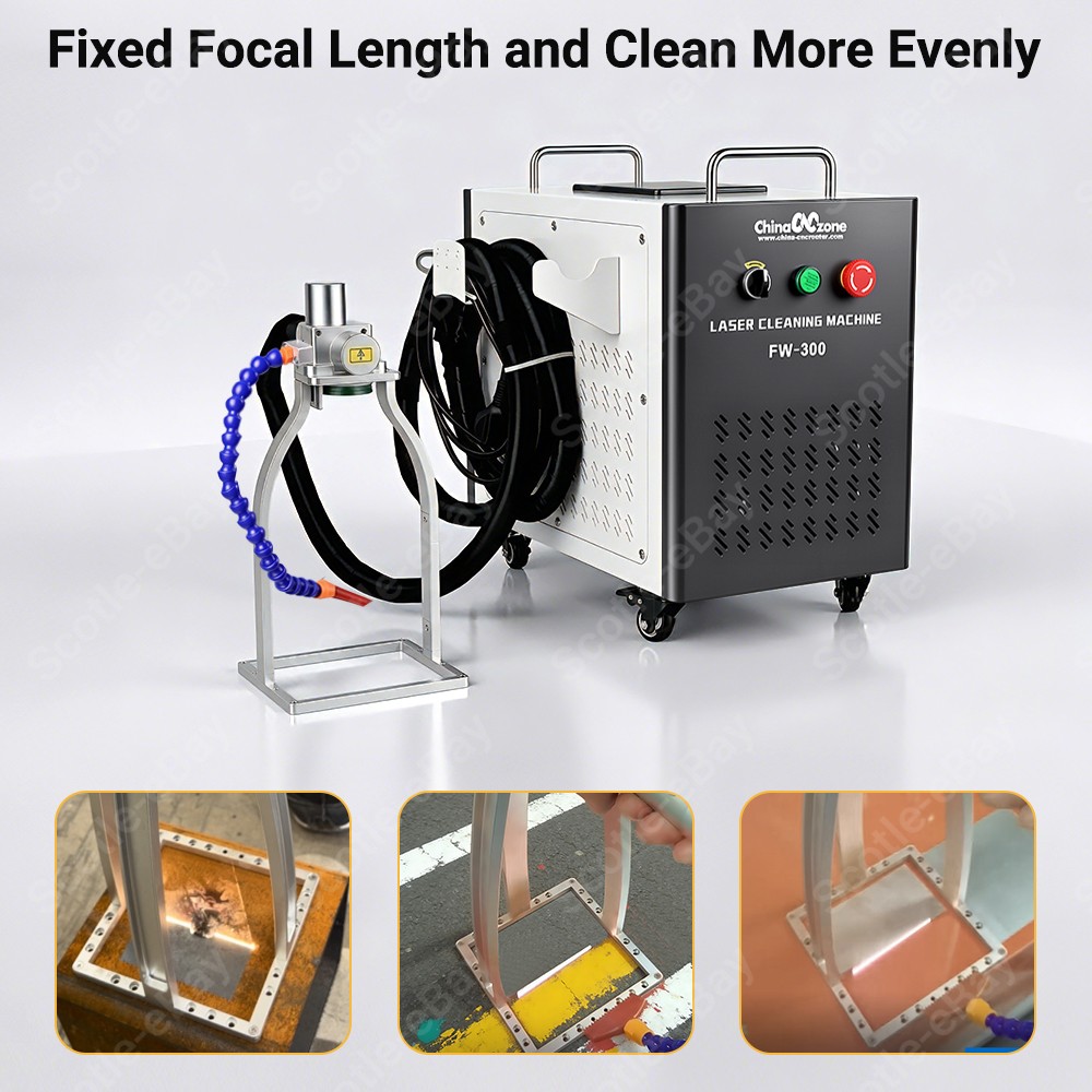 200W 5MJ JPT Pulsed Laser Cleaning Machine Rust/Oil/Wood Paint Removal US