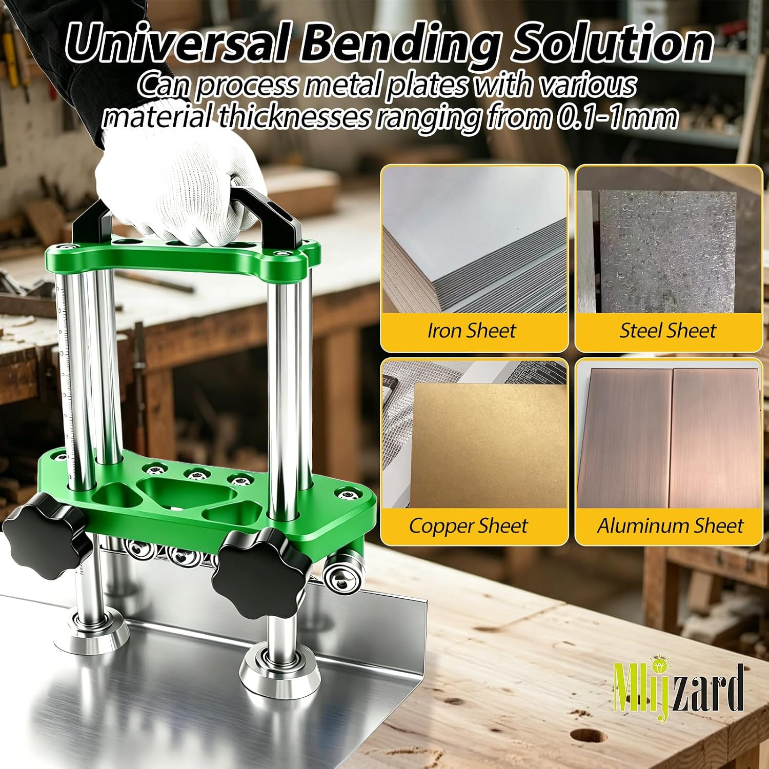 2 Station Sheet Metal Bender Tool | Adjustable 0.27″-7″ Width, 0.1-1.0Mm Thickne
