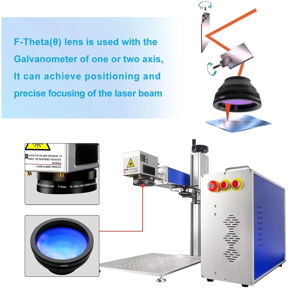 AU M85 Quartz Field Lens F-theta Scan For 60W-300W Fiber Laser Marking Machine