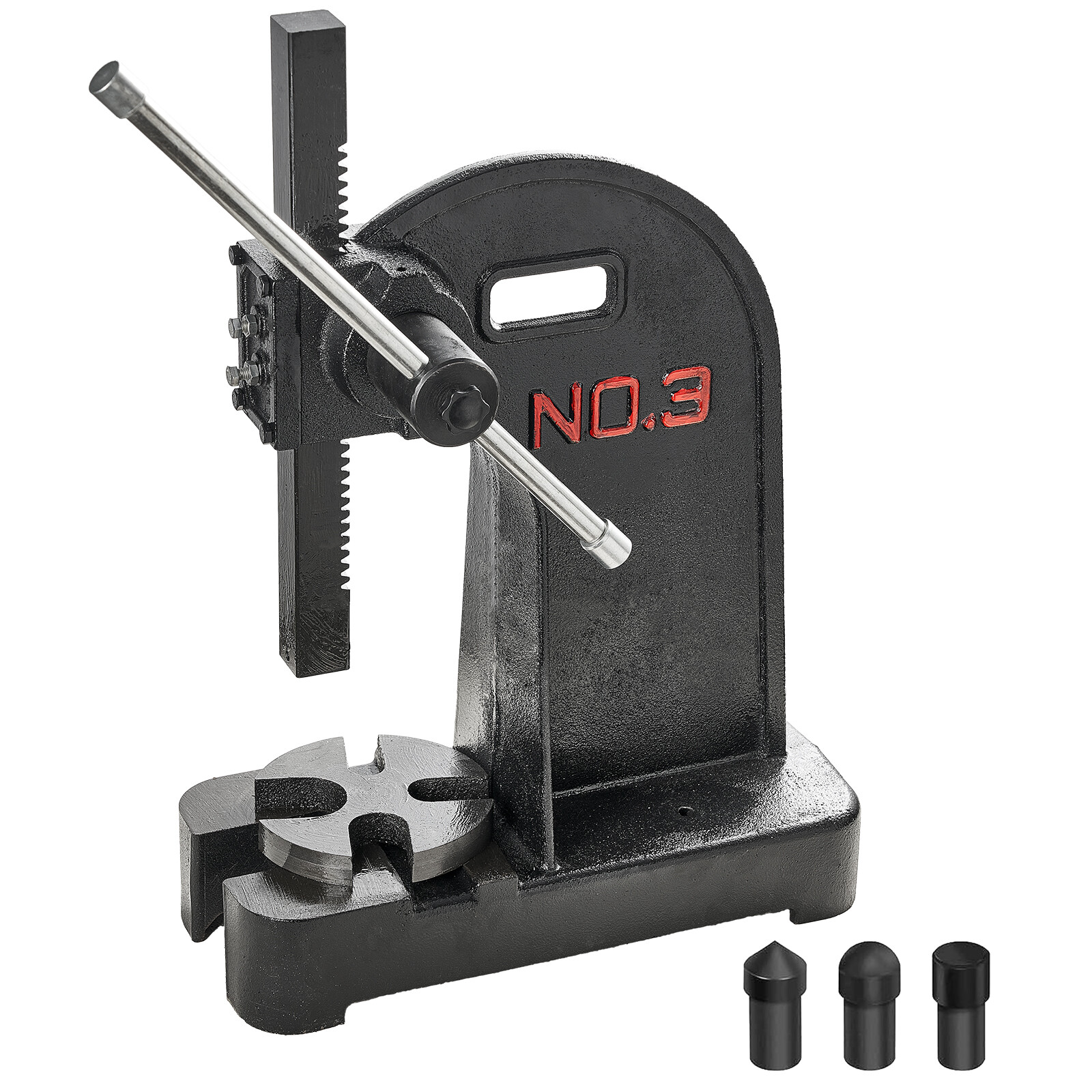 VEVOR Arbor Press 3 Ton Lever Bench Mountable Bearings Cast Iron Manual Desktop