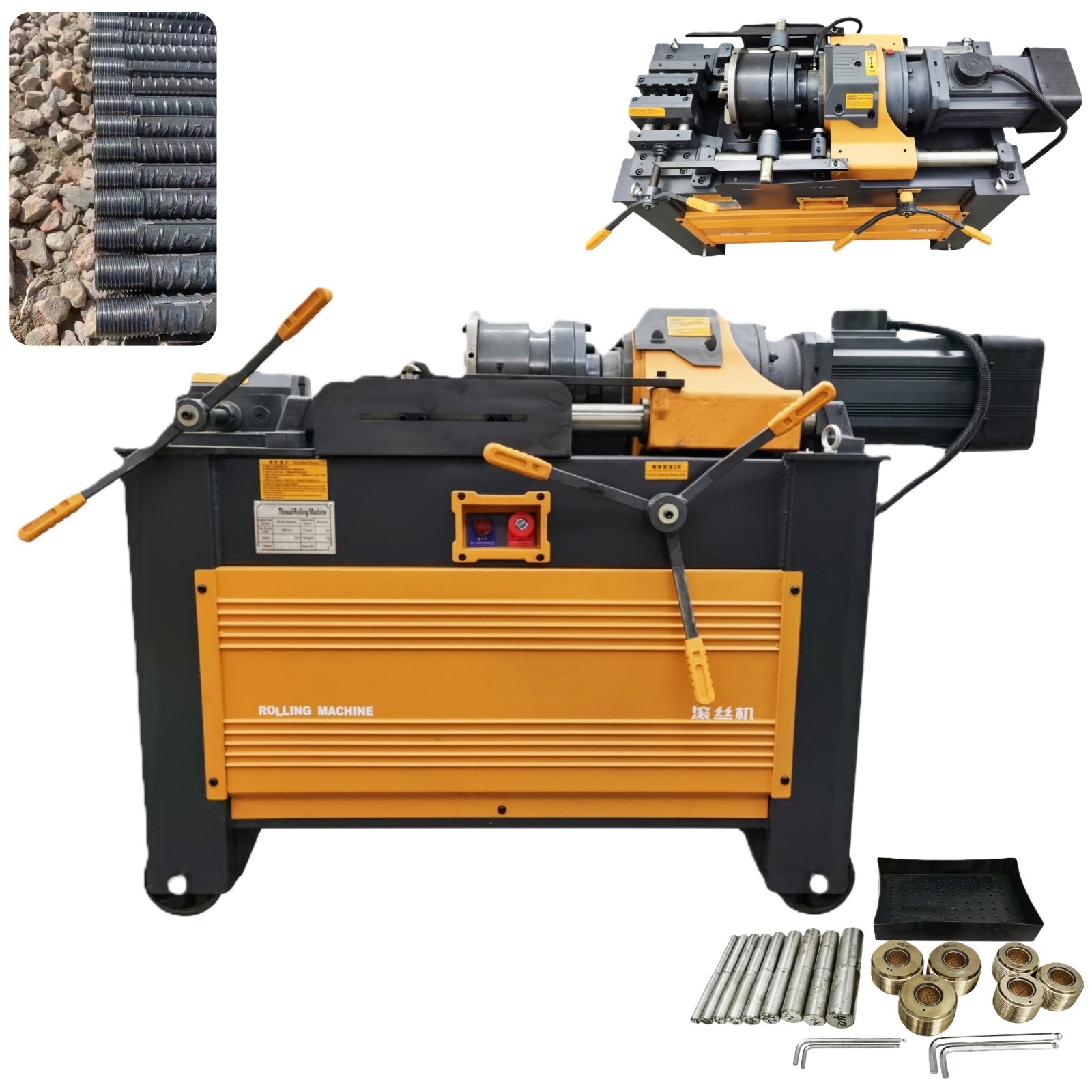 220V 3KW 3PH 0.6″-1.6″ Fully Auto Steel Bar Straight Thread Rolling Machine