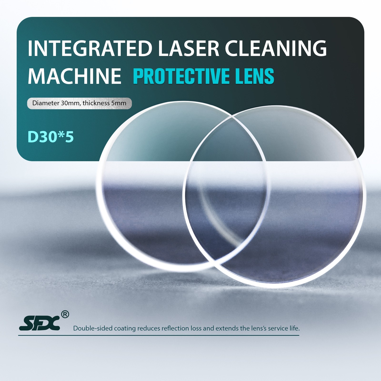 3PCS D30x5mm Protective Lens for SFX Brand SLC Laser Cleaning Machine