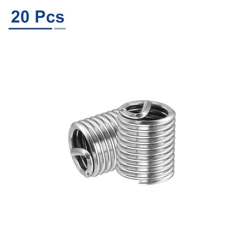 uxcell M6 x 1mm x 2D 304 Stainless Steel Helicoil Wire Thread Inserts 20pcs