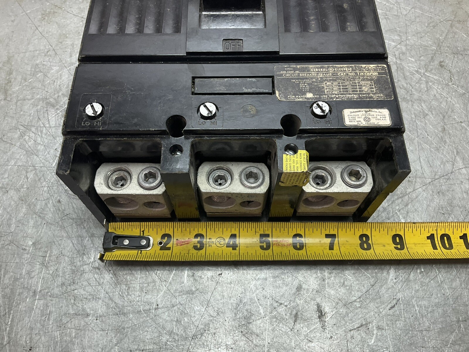 GE General Electric Circuit Breaker TJK 436 F000 175 Amp Trip Unit Multiples