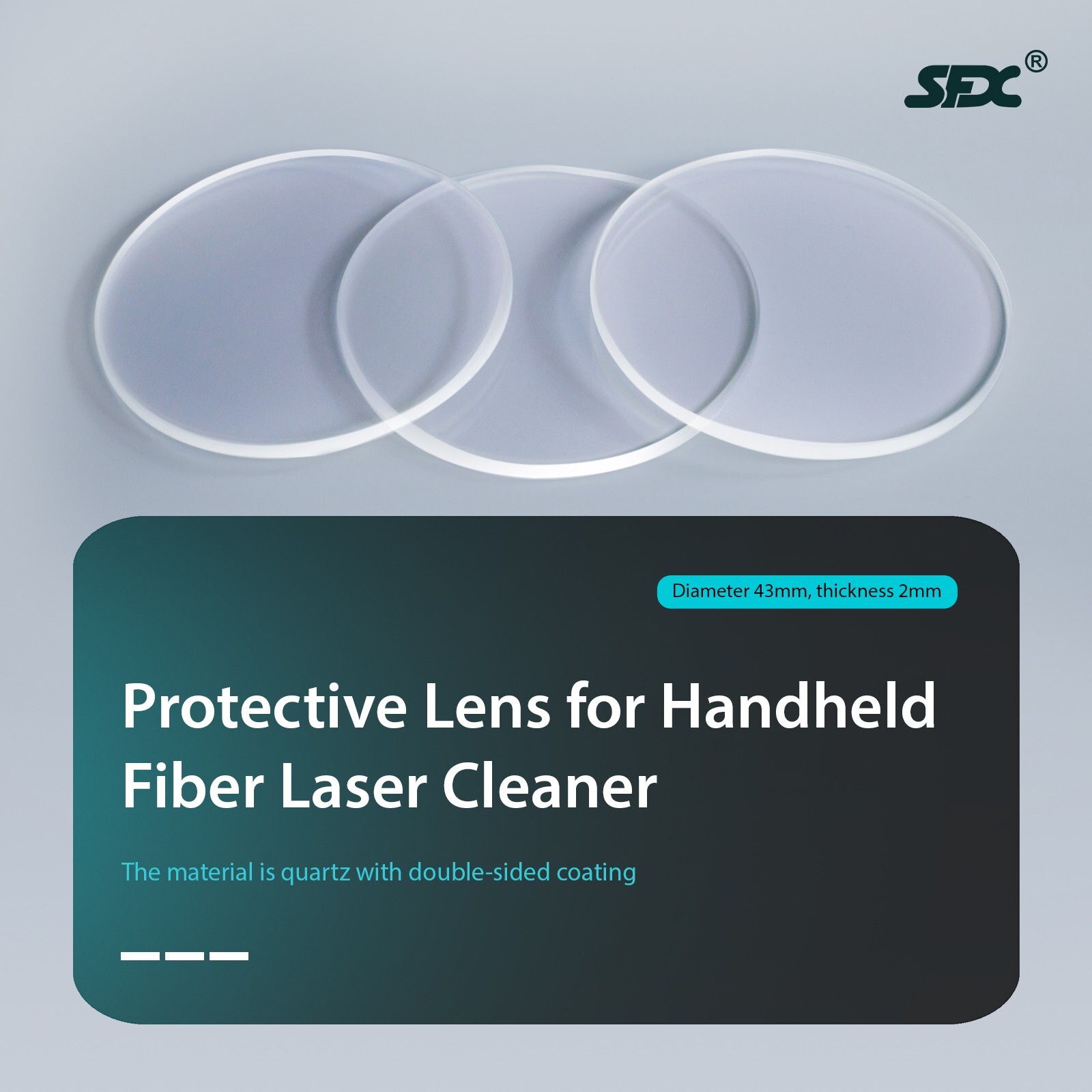 3pcs/box Protective Lens For Fiber Laser Cleaning Machine Below 2000W Dia43mm