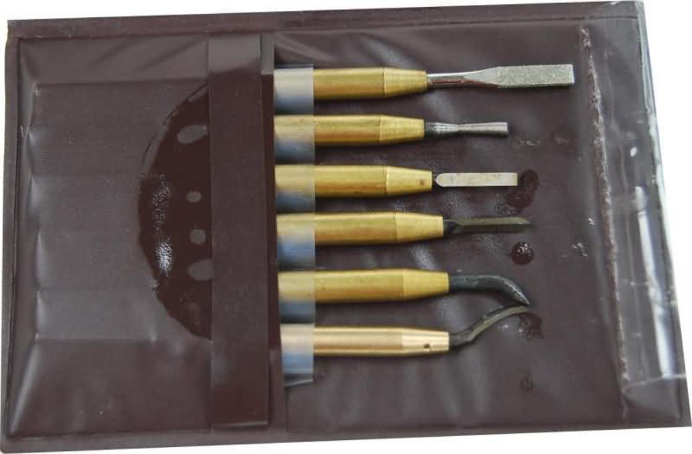 SET OF 6 MINIATURE DIEMAKERS DEBURRING & SCRAPING TOOLS (Ref: SCT176)