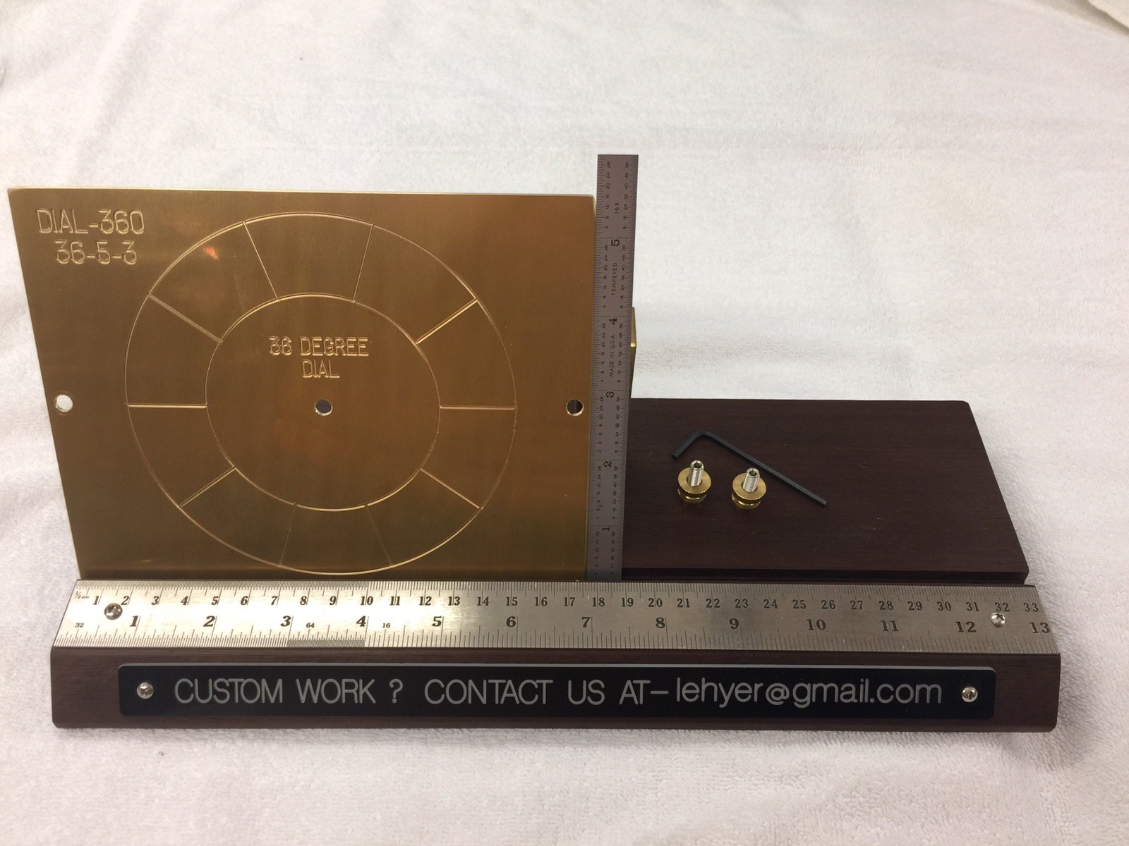 SOLID BRASS 36 DEGREE INSTRUMENT DIAL FOR 10 POSITION ROTARY SWITCH BACK PLATES