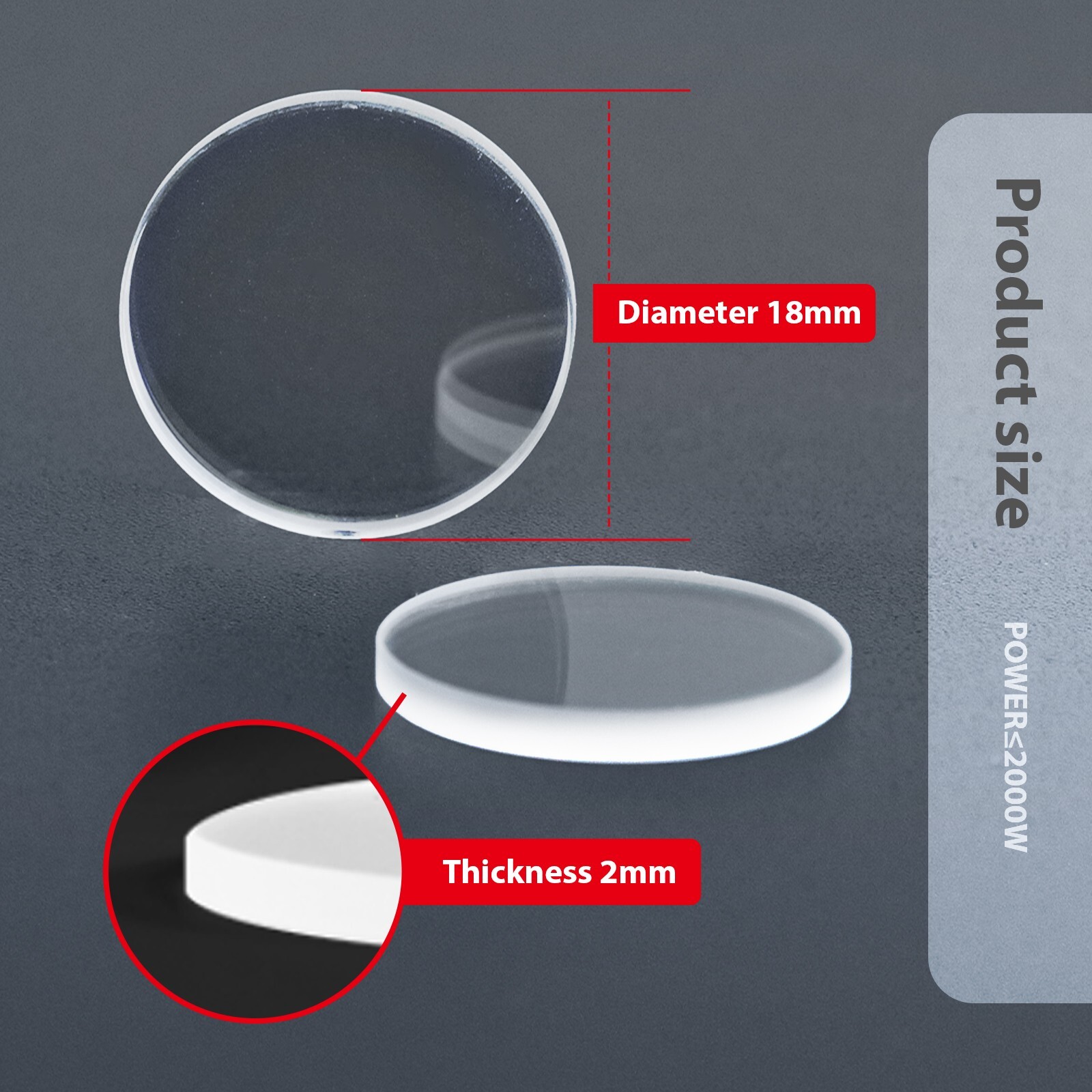5pcs Diameter 18mm,thickness 2mm Protective Lens For Fiber Laser Welding Machine