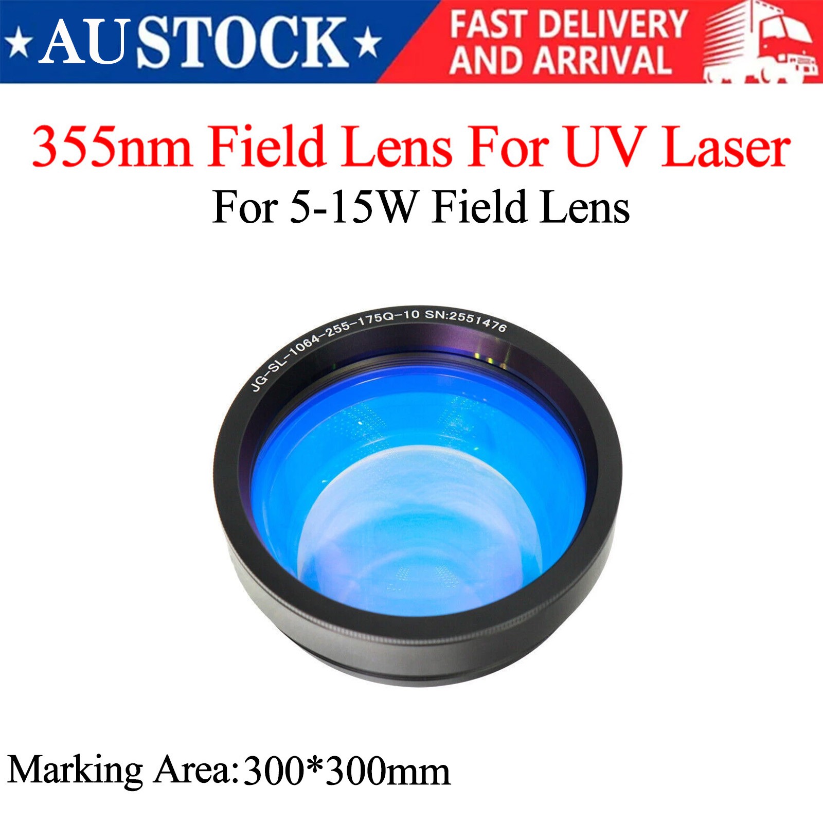 300mm For 5-15W 355nm UV Laser Marking Machine High Quality Field Lens Engraver