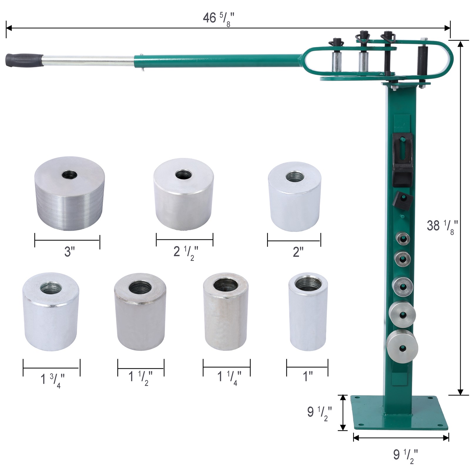 Pedestal Floor Compact Bender Metal Tubing Bender 7 Dies for Metal Fabrication