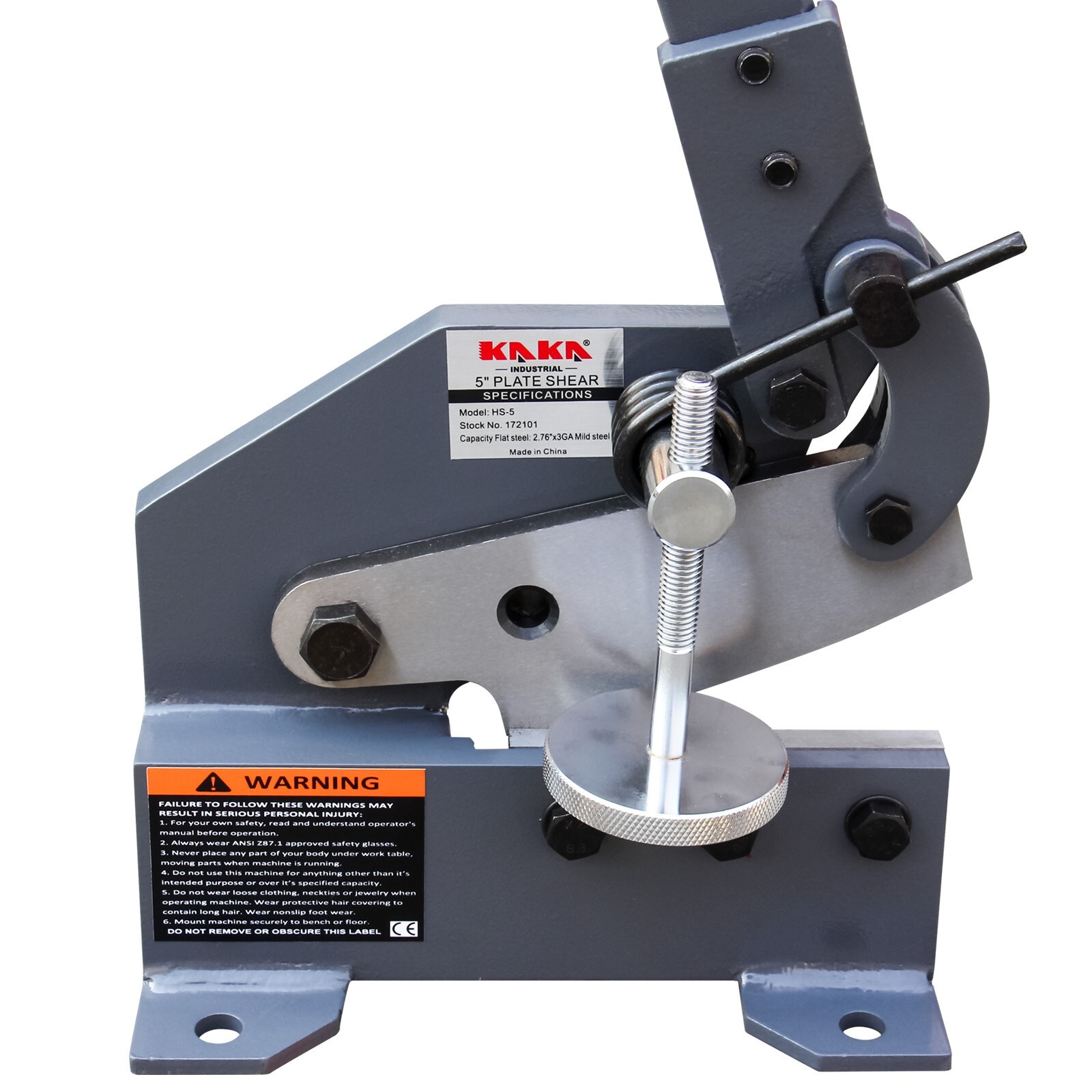KAKA Industrial HS-5, Hand Plate Shear 5 inch Sheet Metal Plate Shear, Solid Ste