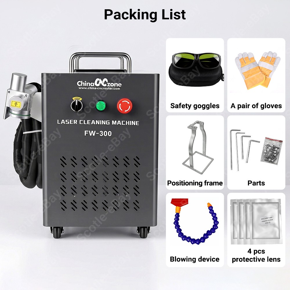 JPT 300W Portable Pulsed Laser Cleaning Machine Metal Rust Wood Paint Cleaner AU