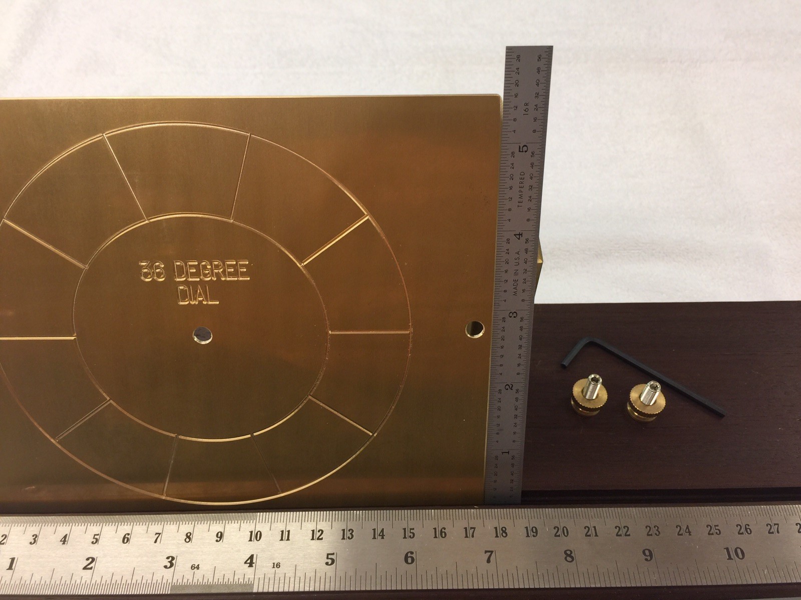 SOLID BRASS 36 DEGREE INSTRUMENT DIAL FOR 10 POSITION ROTARY SWITCH BACK PLATES