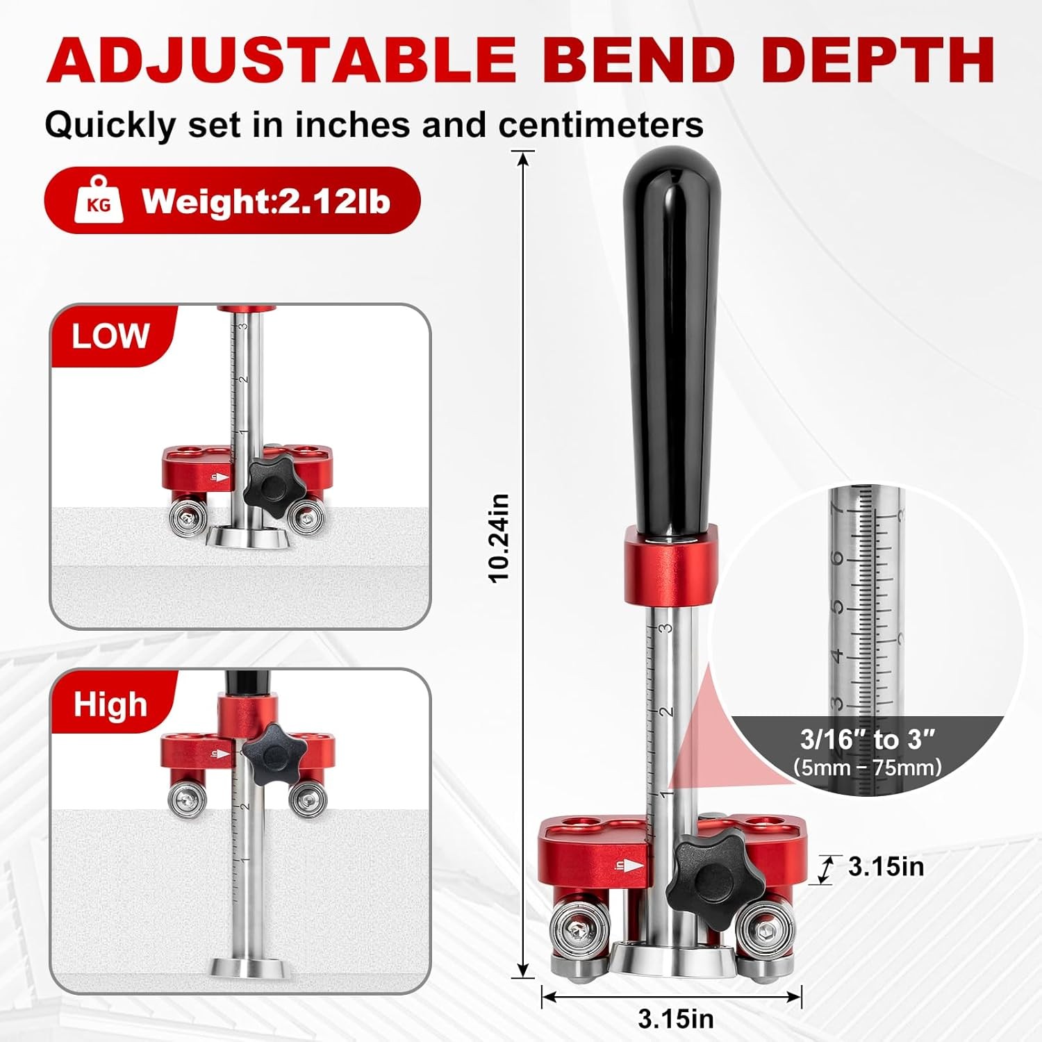 Sheet Metal Bender Roller 0-100 Degree Roofing Bending Depth Edge Hand Tool