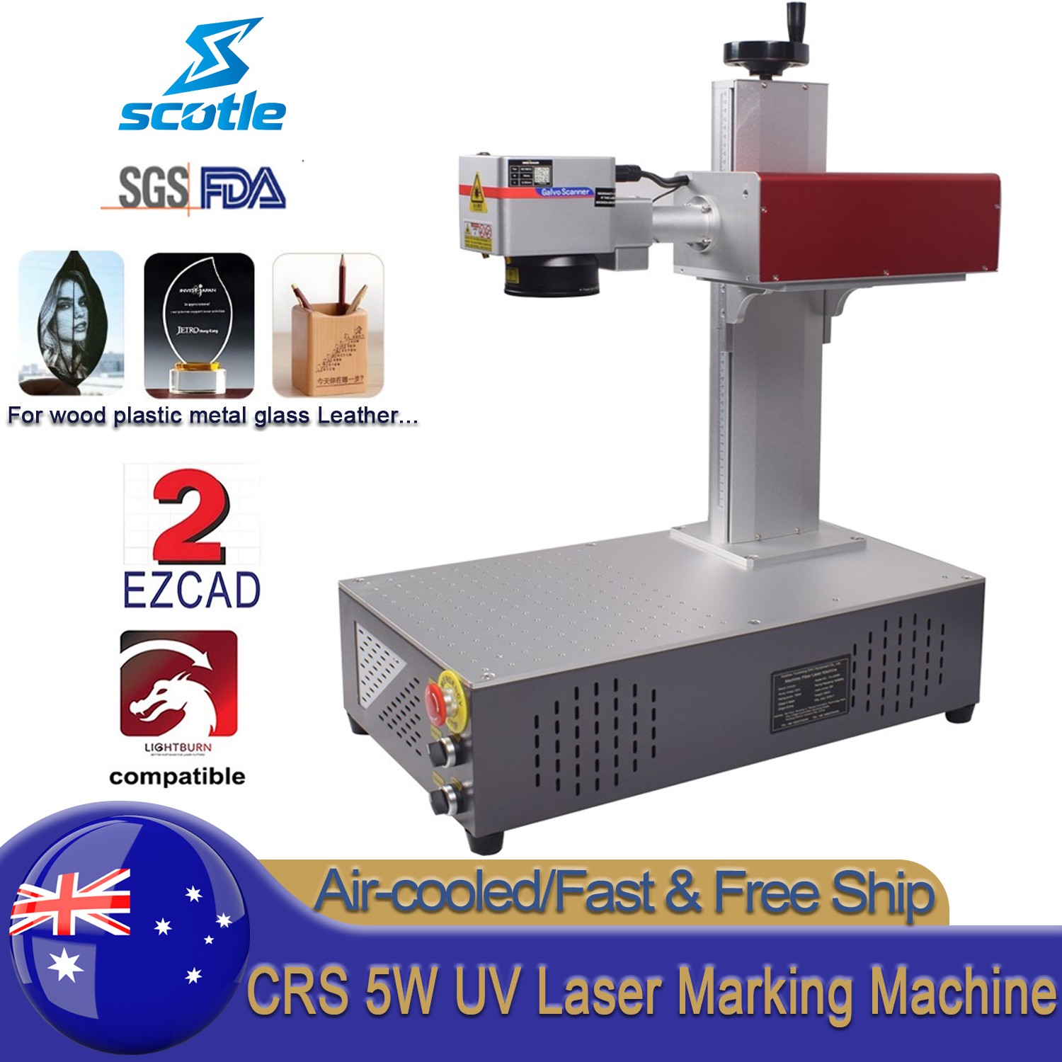 CRS 5W UV Air Cooling Laser Marking Machine For Glass Metal Wood Engraver Marker