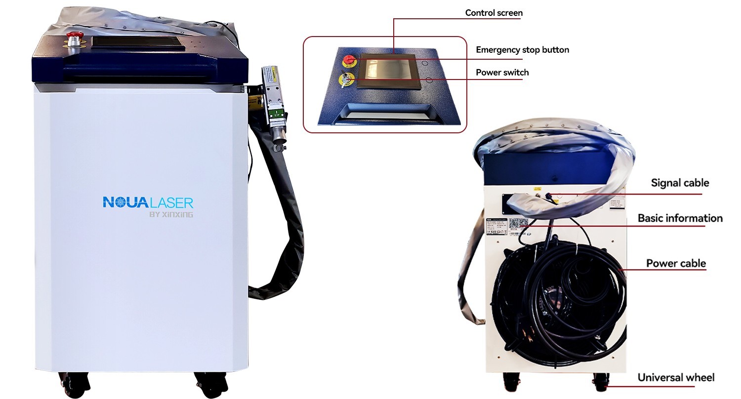 US STOCK 1500W Fiber Laser Cleaning Machine Rust Remover Paint Removal 300mm