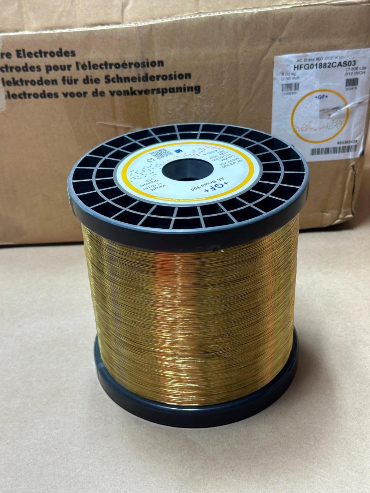 +GF+ AC Brass 900 950302425 17.60Lbs HFG01882CAS03 8kg EDM Wire .012″ K16