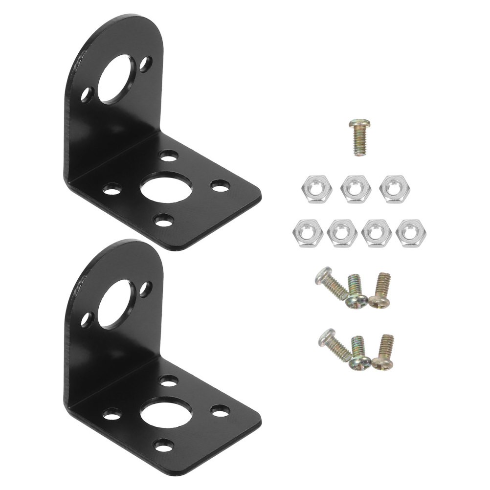 2 Pcs Motor Mounting Stand Screw Gear Bracket Metal L-shape Holder