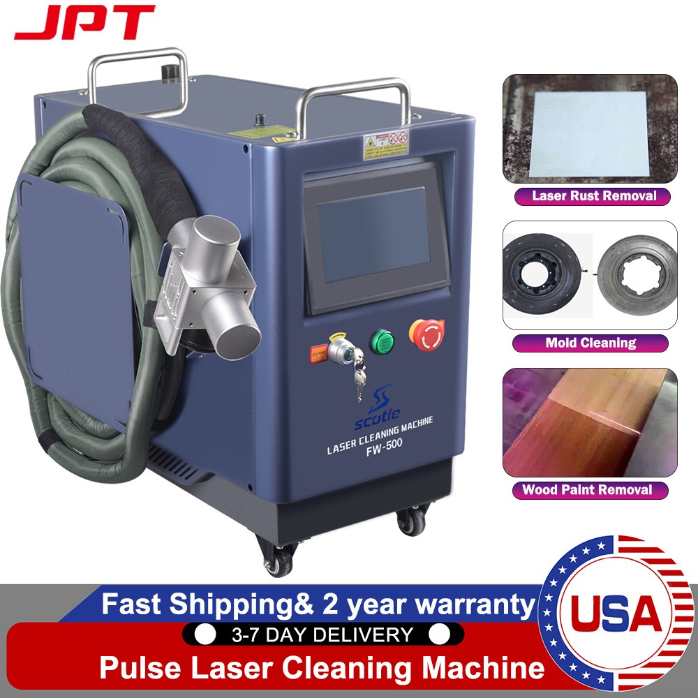 JPT 500W Pulse Laser Cleaning Machine For Wood Vehicle Parts Rust Paint Removal