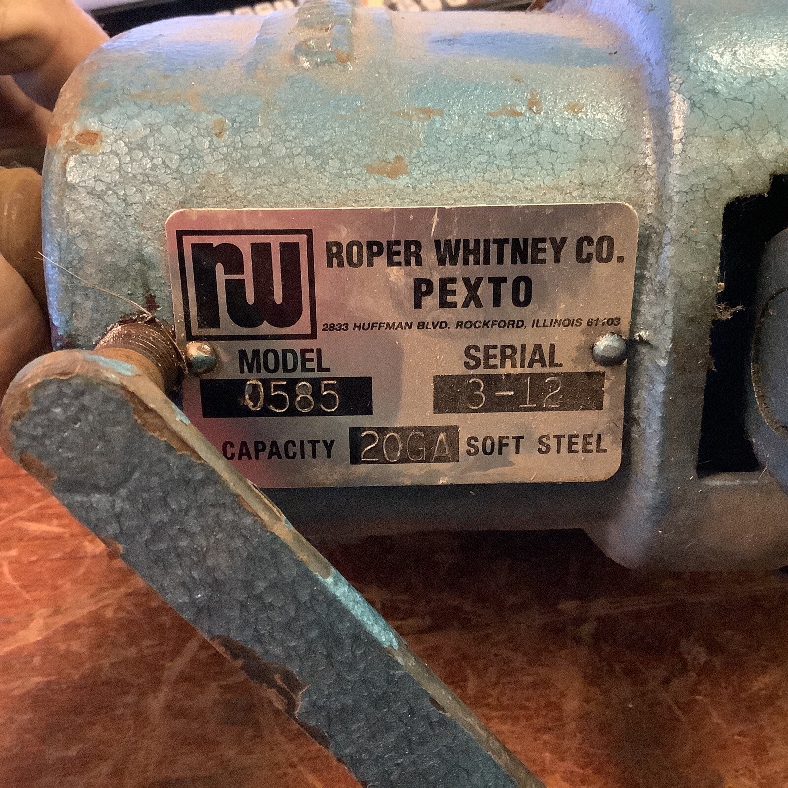 Roper Whitney Forming Roll 0585 Pexto 20GA Capacity Soft Steel (used)No Handle