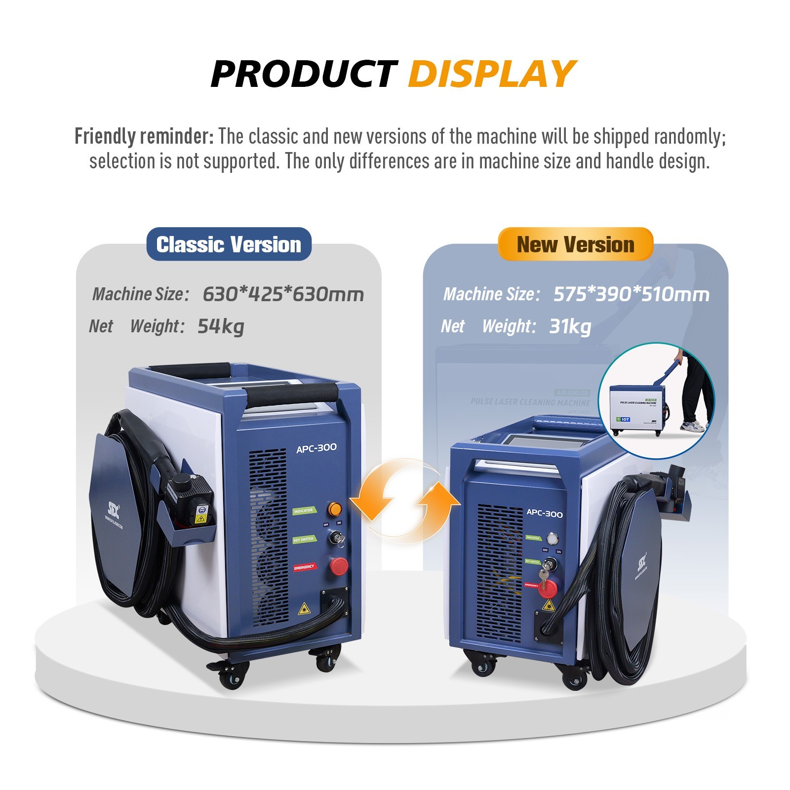 300W SFX Portable Pulse Laser Cleaner Rust/Paint/Coating/Stains Removal Machine