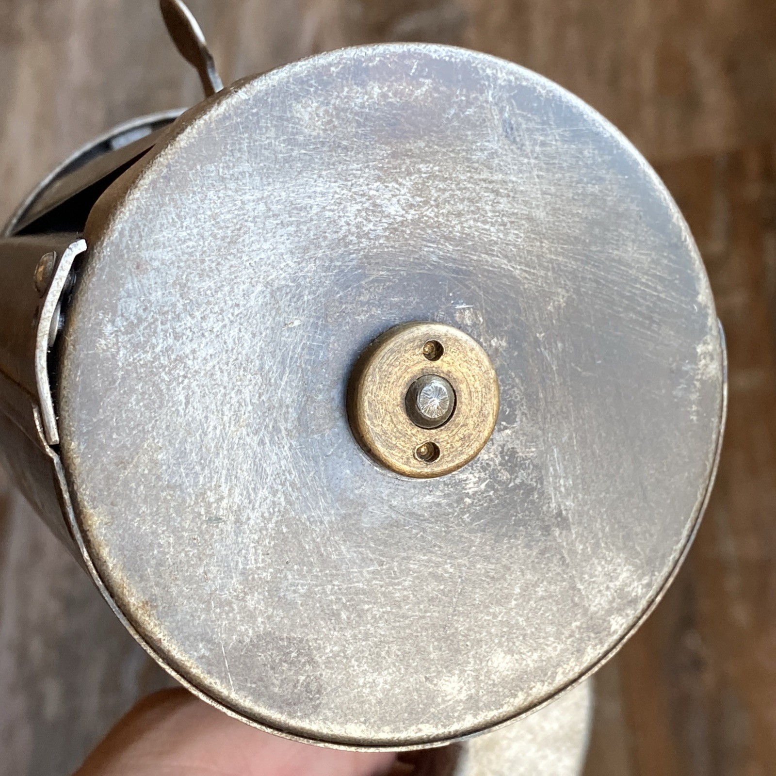 Vtg Hand Held Pistol Grip Thumb Close Tin Smith Roll Reel Feeder Dispenser