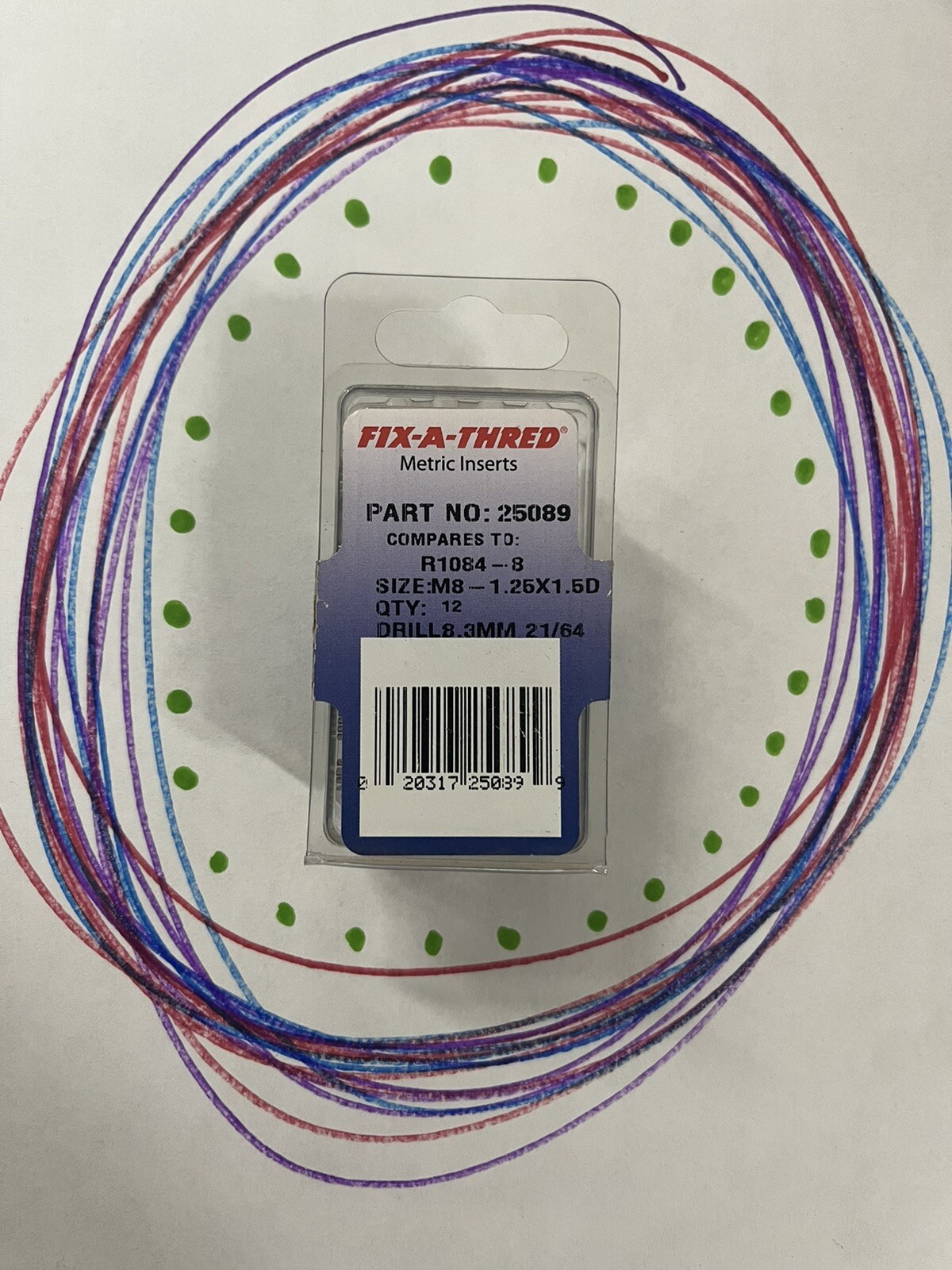 Fix-A-Thred Spark Plug Saver Insert Kit Metric M8-1.25 Rethread/Thread, R1084-8